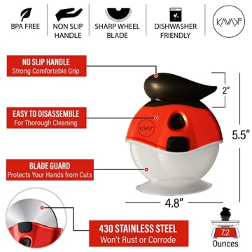 Pizza Cutter with Grip - Super Sharp & Easy to Use