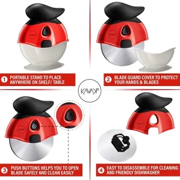 Pizza Cutter with Grip - Super Sharp & Easy to Use