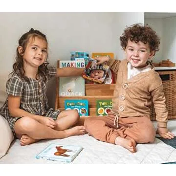 Montessori Bookshelf - Book Display Shelf for Toddler - Forward/Front Facing Bookcase Rack Display