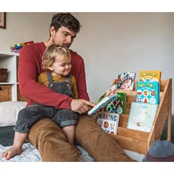 Montessori Bookshelf - Book Display Shelf for Toddler - Forward/Front Facing Bookcase Rack Display