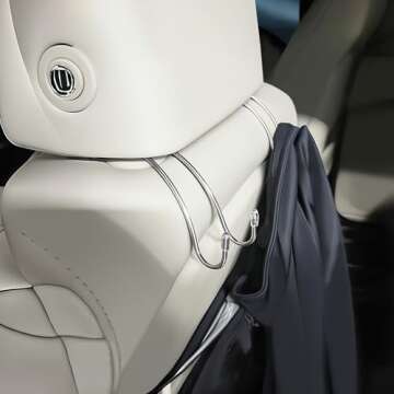 Convenient Headrest Hooks for Purses and Bags, 4 Pack