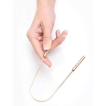 Wowe Lifestyle Tongue Scraper Cleaner Metal - No Bad Breath, and Halitosis - Pack of 2 (Copper)