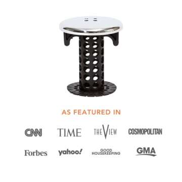 SinkShroom Chrome Edition Revolutionary Bathroom Sink Drain Protector Hair Catcher, Strainer, Snare, Black