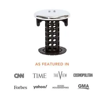 SinkShroom Chrome Edition Revolutionary Bathroom Sink Drain Protector Hair Catcher, Strainer, Snare, Black