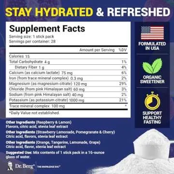 Premium Sugar Free Electrolyte Powder Packets - 28 Hydration Packs