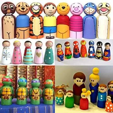 Complete Wooden Peg Doll Craft Kit for Creative Fun