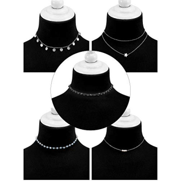 BBTO Layered Silver Choker Necklace Set for Women and Girls