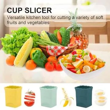3-PCS Strawberry Slicer Cup: Fruit Cup Slicer, Cup Chopper for Strawberries, Egg Banana Slicer Quick...