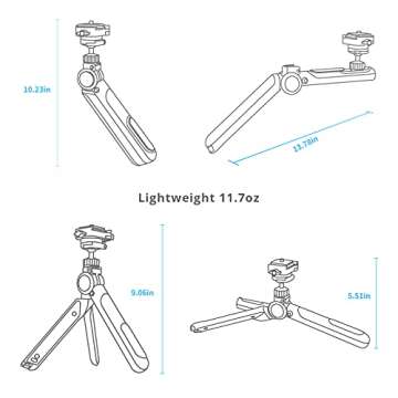 PGYTECH MANTISPOD PRO Mini Camera & Cell Phone Tripod Stand Magnesium Alloy Small Travel Flexible Vlogging Tripod | DSLR Accessories Pocket Video Vlogger Desktop Shooting Selfie Tripod Mount