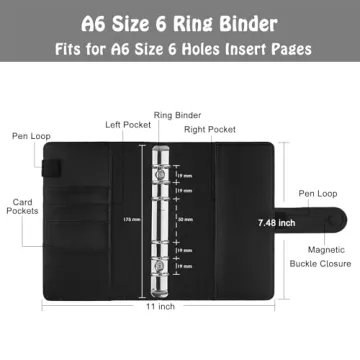 Antner A6 PU Leather Notebook Binder for Stylish Organization