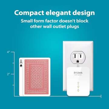 D-Link Powerline Adapter Starter Kit Ethernet Over Power Gigabit AV2 Up to 1000Mbps MIMO Internet Network Wall Plug In (DHP-601AV)