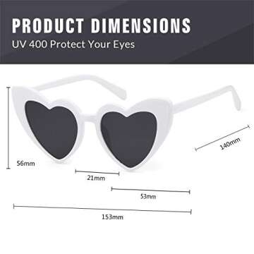 Stylish Boqopod Heart Shaped Sunglasses with UV Protection