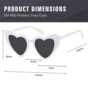 Stylish Boqopod Heart Shaped Sunglasses with UV Protection