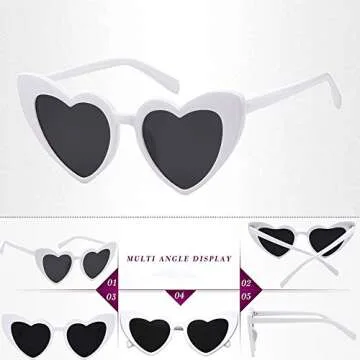 Stylish Boqopod Heart Shaped Sunglasses with UV Protection