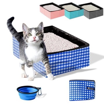 Pet Fit For Life - Vibrant Collapsible Travel Cat Litter Box - Portable, Foldable, Compact Design wi...