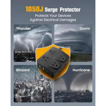 35W Fast Charging Power Strip with 8 Outlets & USB Ports