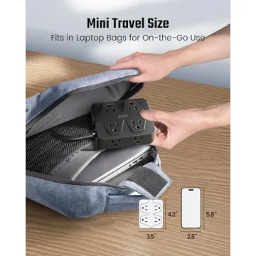 35W Fast Charging Power Strip with 8 Outlets & USB Ports