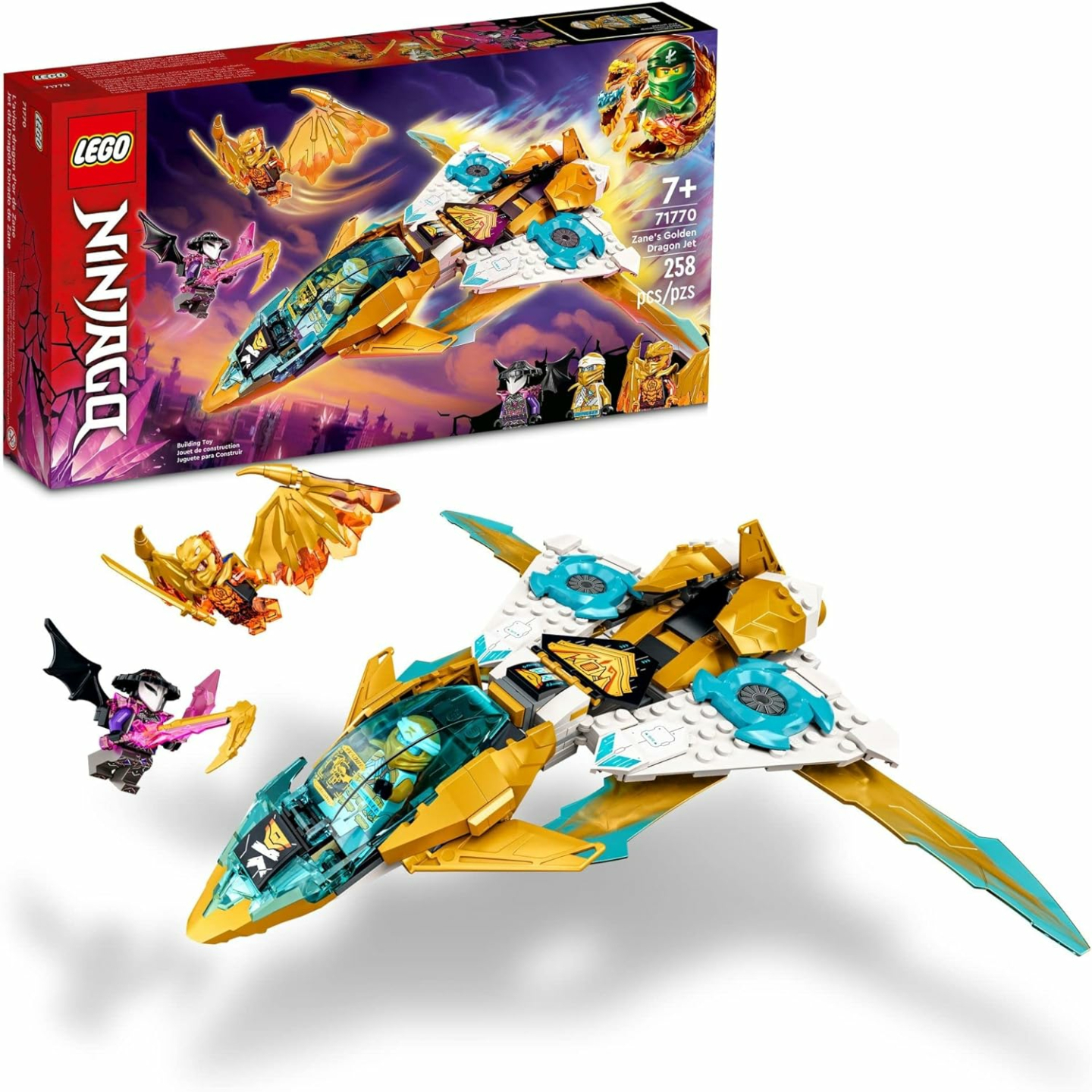 NINJAGO Zane's Golden Dragon Jet Set for Kids