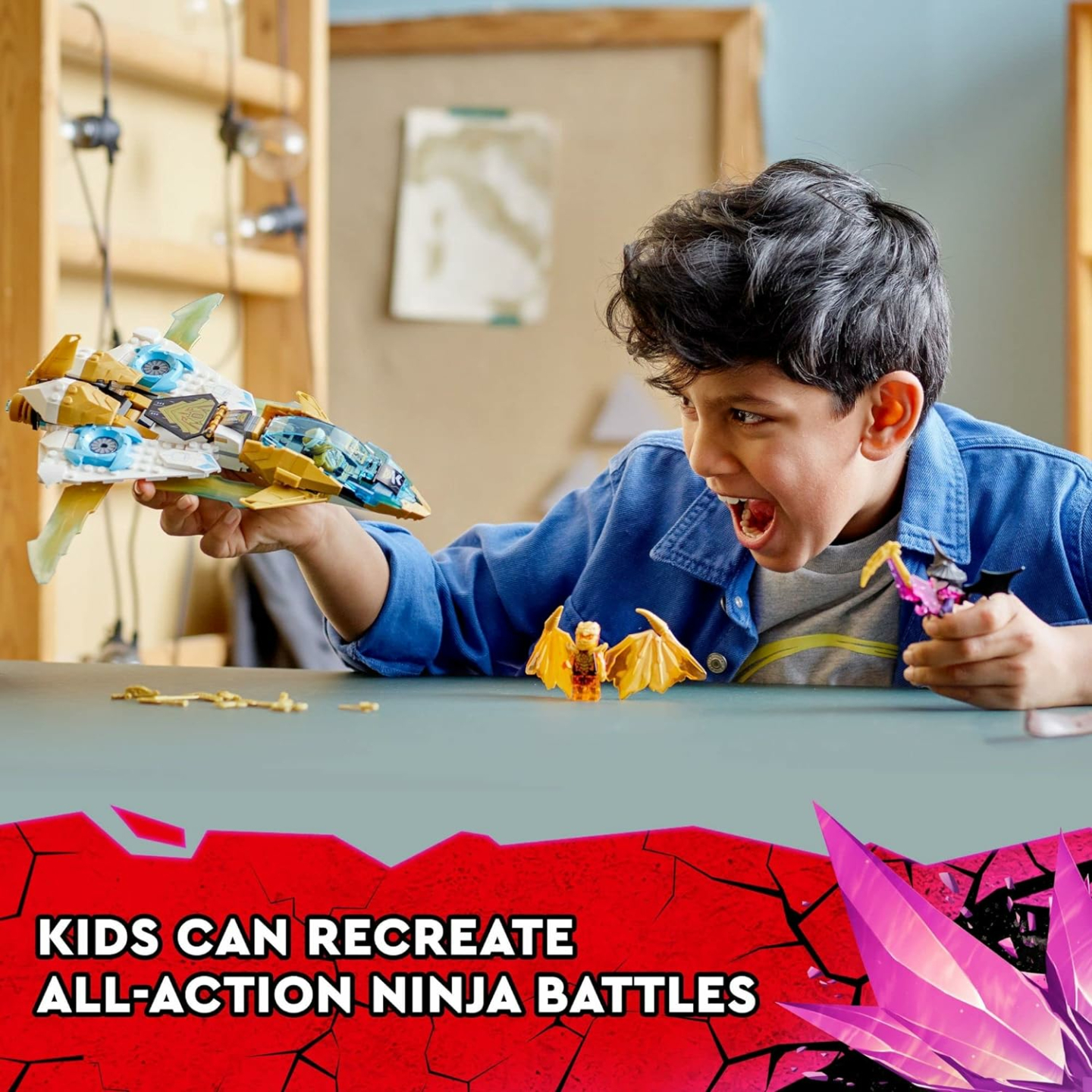 NINJAGO Zane's Golden Dragon Jet Set for Kids