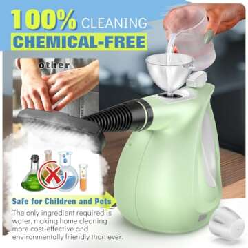 Steam Cleaner, Powerful Pressurized Multipurpose Steamer for Cleaning, Chemical-Free Multi-Surface H...