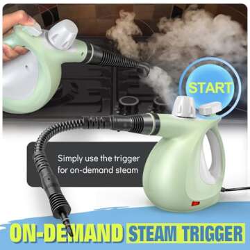 Steam Cleaner, Powerful Pressurized Multipurpose Steamer for Cleaning, Chemical-Free Multi-Surface Handheld Steam Cleaner with 11-Piece Accessory for Home, Furniture, Upholstery, Couch, Tile and Car
