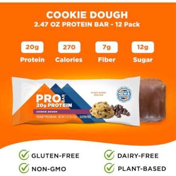 PROBAR Protein Bar | Plant-Based, Gluten-Free Energy | 12 Count