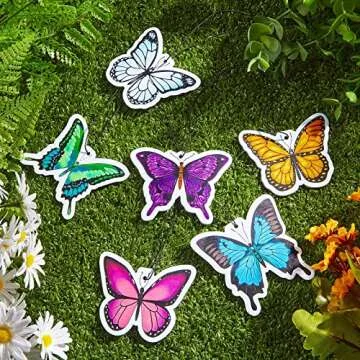 12 Pack Car Air Fresheners Butterfly Summer Flower Hanging for Women Girls Cute Air Freshener for Cars Mirror (Butterfly)