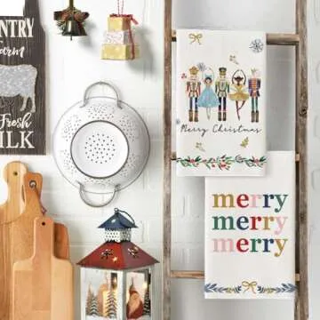 Artoid Mode Nutcrackers Merry Christmas Kitchen Towels Dish Towels, 18x26 Inch Xmas Balls Tree Winter Holiday Decoration Hand Towels Set of 4