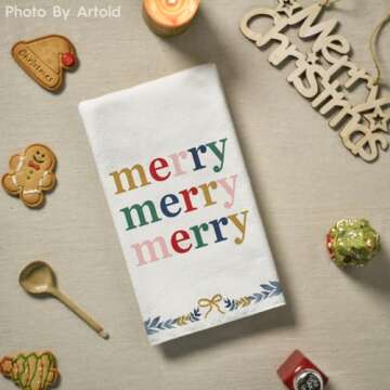 Artoid Mode Nutcrackers Merry Christmas Kitchen Towels Dish Towels, 18x26 Inch Xmas Balls Tree Winter Holiday Decoration Hand Towels Set of 4