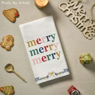 Artoid Mode Nutcrackers Merry Christmas Kitchen Towels Dish Towels, 18x26 Inch Xmas Balls Tree Winter Holiday Decoration Hand Towels Set of 4