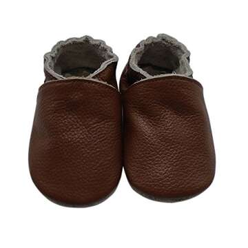 Mejale Baby Boy Girl Shoes Soft Soled Leather Moccasins Anti-Skid Infant Toddler Prewalker (Brown,12...