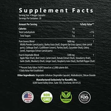 KaraMD Pure Nature: Superfood Whole Food Supplement for Energy and Digestion