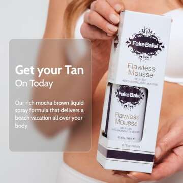 Fake Bake Flawless Self Tanning Mousse Streak-Free, Long-Lasting Natural Glow For All Skin Tones Wom...