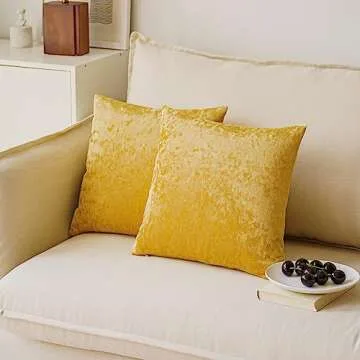 NiNi ALL Decorative Throw Pillow Covers Pack of 2, Velvet Throw Pillow Cases for Couch Pillows Cover Bedroom Living Room Outdoor Pillow Covers 20x20 Inch Gold