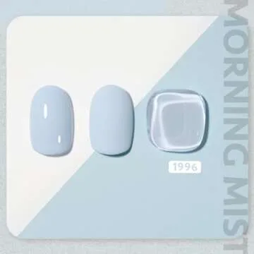 GAOY Pastel Blue Gel Nail Polish, 16ml Soak Off Gel Polish, UV Light Cure for Nail Art DIY Manicure ...