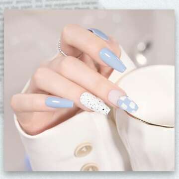 GAOY Pastel Blue Gel Nail Polish, 16ml Soak Off Gel Polish, UV Light Cure for Nail Art DIY Manicure at Home, 1996 Morning Mist