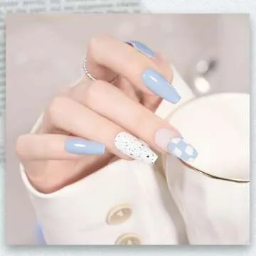 GAOY Pastel Blue Gel Nail Polish, 16ml Soak Off Gel Polish, UV Light Cure for Nail Art DIY Manicure at Home, 1996 Morning Mist