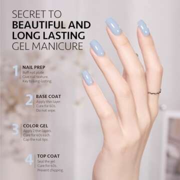 GAOY Pastel Blue Gel Nail Polish, 16ml Soak Off Gel Polish, UV Light Cure for Nail Art DIY Manicure at Home, 1996 Morning Mist