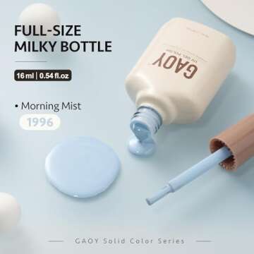 GAOY Pastel Blue Gel Nail Polish, 16ml Soak Off Gel Polish, UV Light Cure for Nail Art DIY Manicure at Home, 1996 Morning Mist