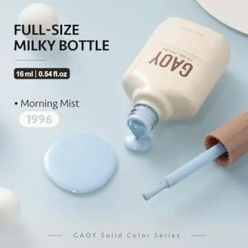 GAOY Pastel Blue Gel Nail Polish, 16ml Soak Off Gel Polish, UV Light Cure for Nail Art DIY Manicure at Home, 1996 Morning Mist