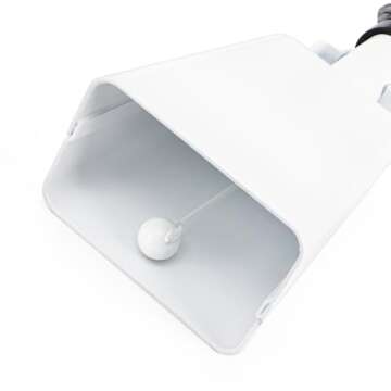 Peohud 6 Pack Cowbell with Handle, 10 Inch Cow Bell for Sporting Events, Loud Cheering Bell Percussion Noise Makers for Football Games, Stadiums, Party, Concert, White