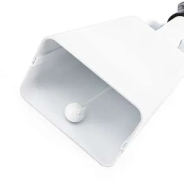 Peohud 6 Pack Cowbell with Handle, 10 Inch Cow Bell for Sporting Events, Loud Cheering Bell Percussion Noise Makers for Football Games, Stadiums, Party, Concert, White