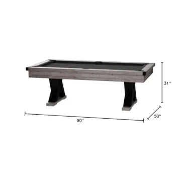 American Legend Kirkwood 90” Billiard Table with Rustic Finish, K-Shaped Legs and Black Cloth, Brown
