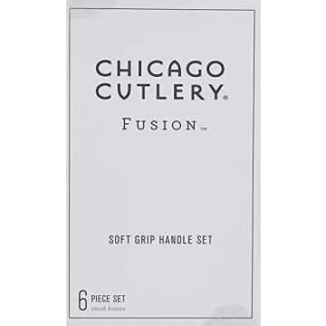 Chicago Cutlery Fusion 6 Piece Forged Premium Steak Knife Set, Cushion-Grip Handles with Stainless Steel Blades, Resists Stains, Rust, & Pitting, Kitchen Knives