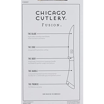 Chicago Cutlery Fusion 6 Piece Forged Premium Steak Knife Set, Cushion-Grip Handles with Stainless Steel Blades, Resists Stains, Rust, & Pitting, Kitchen Knives