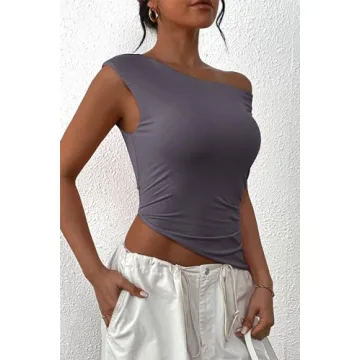 PRETTYGARDEN Women's Summer Off Shoulder Crop Top Y2K Fashion