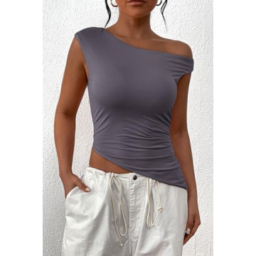 PRETTYGARDEN Women's Summer Off Shoulder Crop Top Y2K Fashion