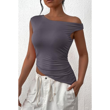 PRETTYGARDEN Women's Summer Off Shoulder Crop Top Y2K Fashion