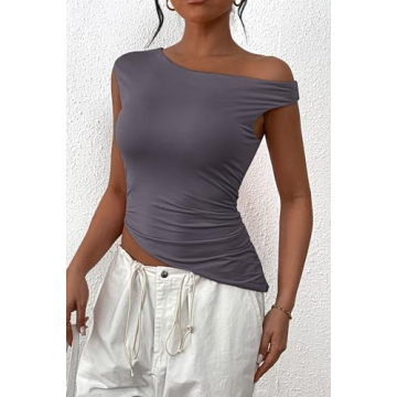 PRETTYGARDEN Women's Summer Off Shoulder Crop Top Y2K Fashion