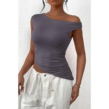 PRETTYGARDEN Women's Summer Off Shoulder Crop Top Y2K Fashion